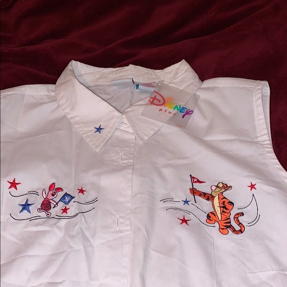 Vintage Disney plus white sleeveless cotton top - Picture 9 of 12